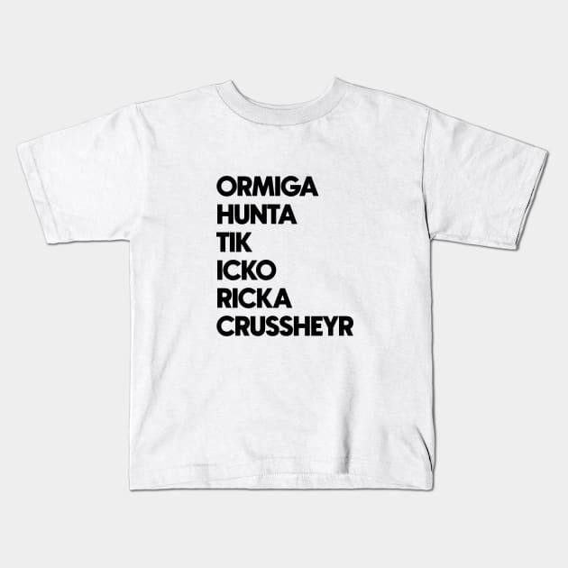 Bad Batch - Omega's Accent - Black Letter Kids T-Shirt by The Max Rebo Brand